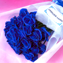 日本での加工だからできる激安価格 人気の青バラ ブルーローズ 本花束8000円 1本あたり400円 花広場mahiru
